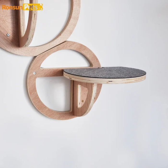 Cat Wall Climbing Set Things for Cats Toys Wood Cat Trees & Climbing Towers Pet Products Cat Hiding House Kitten Accessories